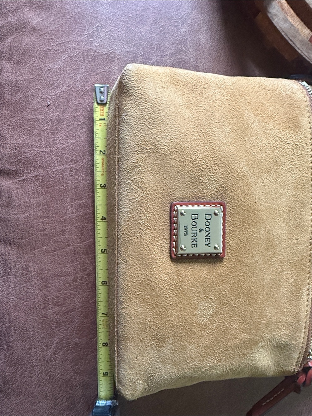 Dooney & Bourke Suede Crossbody with Leather Trim Letter Carrier NWT - Picture 8 of 9